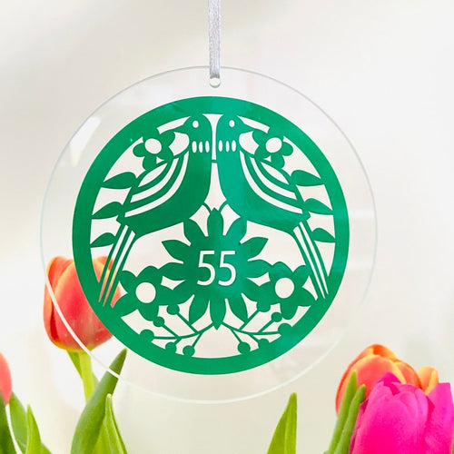 Emerald Green Anniversary Gift / 55Th Wedding Anniversary / 55 Years / 55Th Anniversary Sun Catcher / Emerald Hanging Decoration