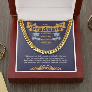 To the Graduate Cuban Chain Link Necklace, Graduation Jewelry for Boys Graduation Men Congratulations Necklace Present, Class of 2023 Gift