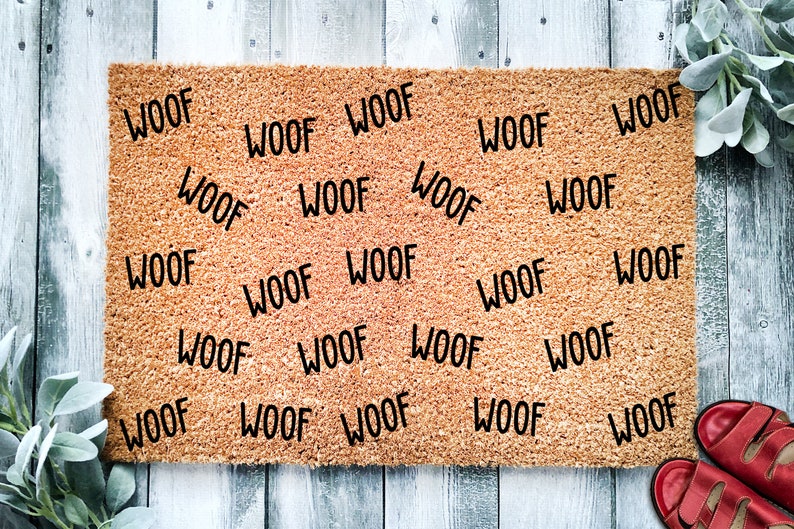 Woof Woof Woof Door Mat Funny Dog Doormat Welcome Mat Funny Door Mat Funny Gift Home Doormat Housewarming