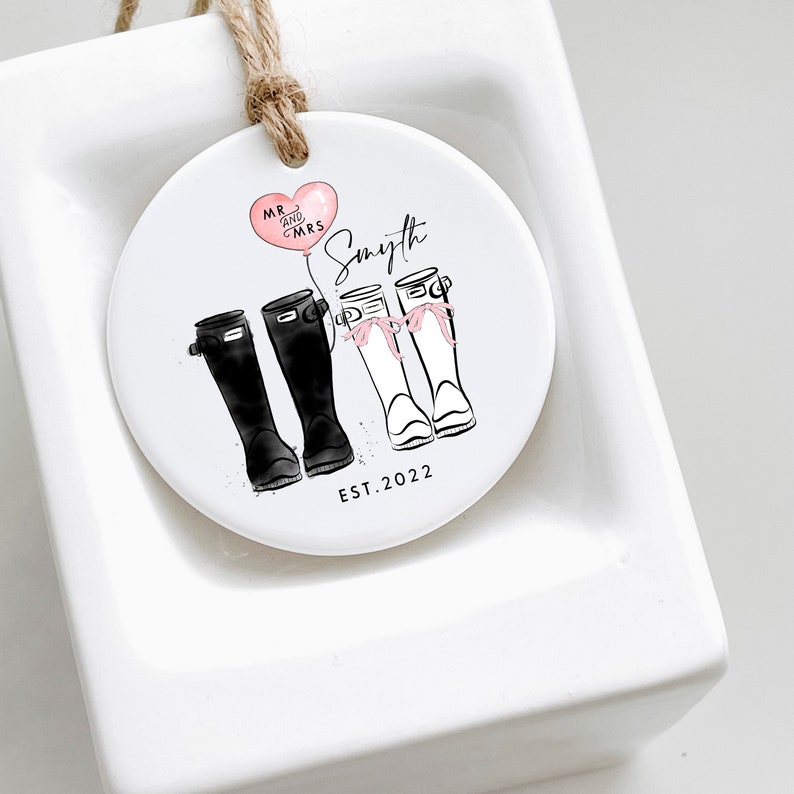 Wedding Gift | Mr And Mrs Gifts | Gifts For Mr And Mrs | Personalised Hanging Ceramic Ornament | Gift Ideas For Her | Gift For Couples
