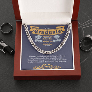 To the Graduate Cuban Chain Link Necklace, Graduation Jewelry for Boys Graduation Men Congratulations Necklace Present, Class of 2023 Gift