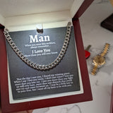Boyfriend Cuban Chain Necklace, Boyfriend Birthday, Boyfriend Anniversary, Romantic Gift for Boyfriend, Simple Appreciation Boyfriend Gift