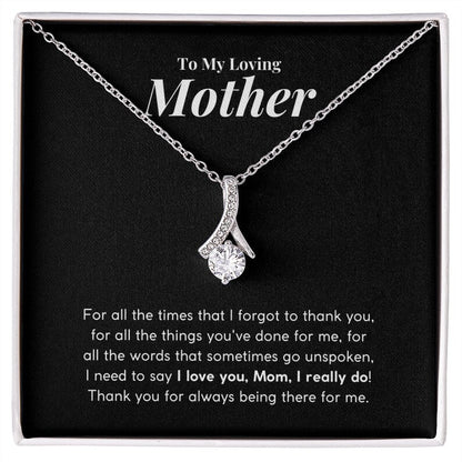 Jewelry, Necklace, Mother's Day Gift, I Love You Mom, I really Do, Alluring Beauty Necklace Gift To Mom From Daughter Son