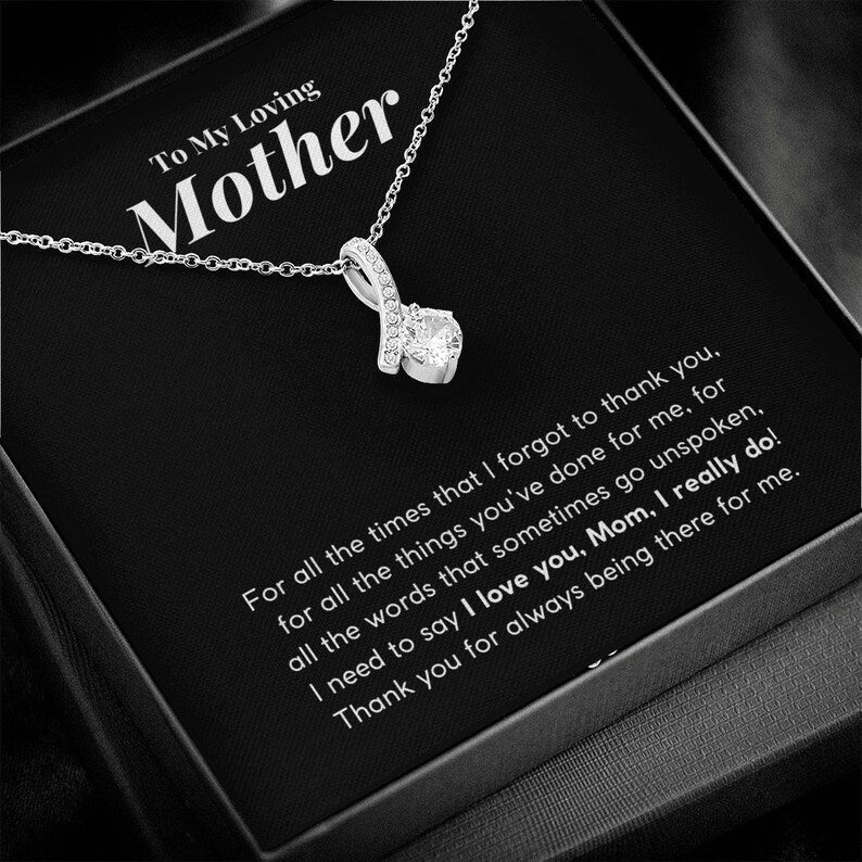 Jewelry, Necklace, Mother's Day Gift, I Love You Mom, I really Do, Alluring Beauty Necklace Gift To Mom From Daughter Son