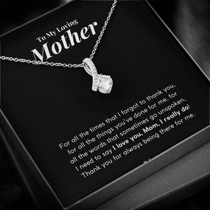 Jewelry, Necklace, Mother's Day Gift, I Love You Mom, I really Do, Alluring Beauty Necklace Gift To Mom From Daughter Son