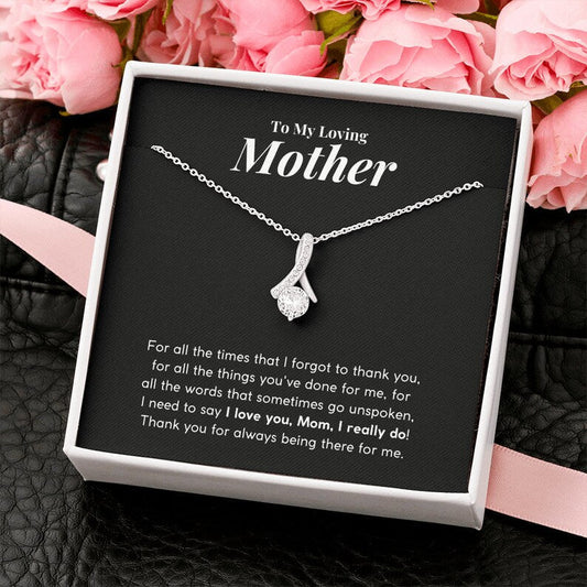Jewelry, Necklace, Mother's Day Gift, I Love You Mom, I really Do, Alluring Beauty Necklace Gift To Mom From Daughter Son