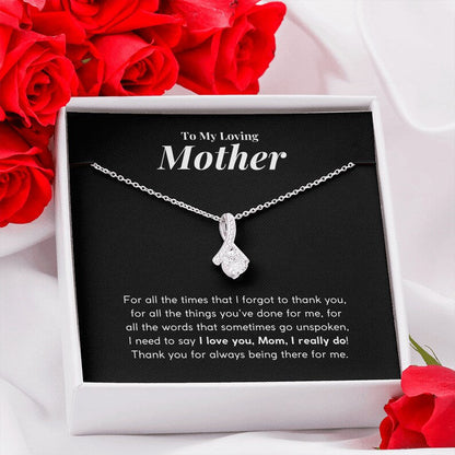 Jewelry, Necklace, Mother's Day Gift, I Love You Mom, I really Do, Alluring Beauty Necklace Gift To Mom From Daughter Son