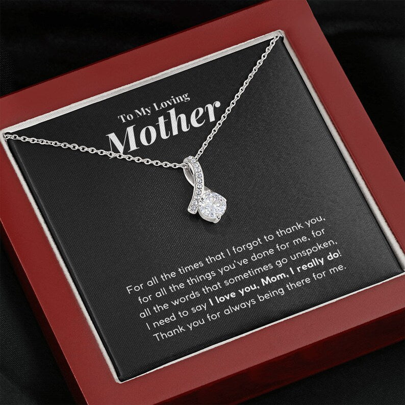 Jewelry, Necklace, Mother's Day Gift, I Love You Mom, I really Do, Alluring Beauty Necklace Gift To Mom From Daughter Son