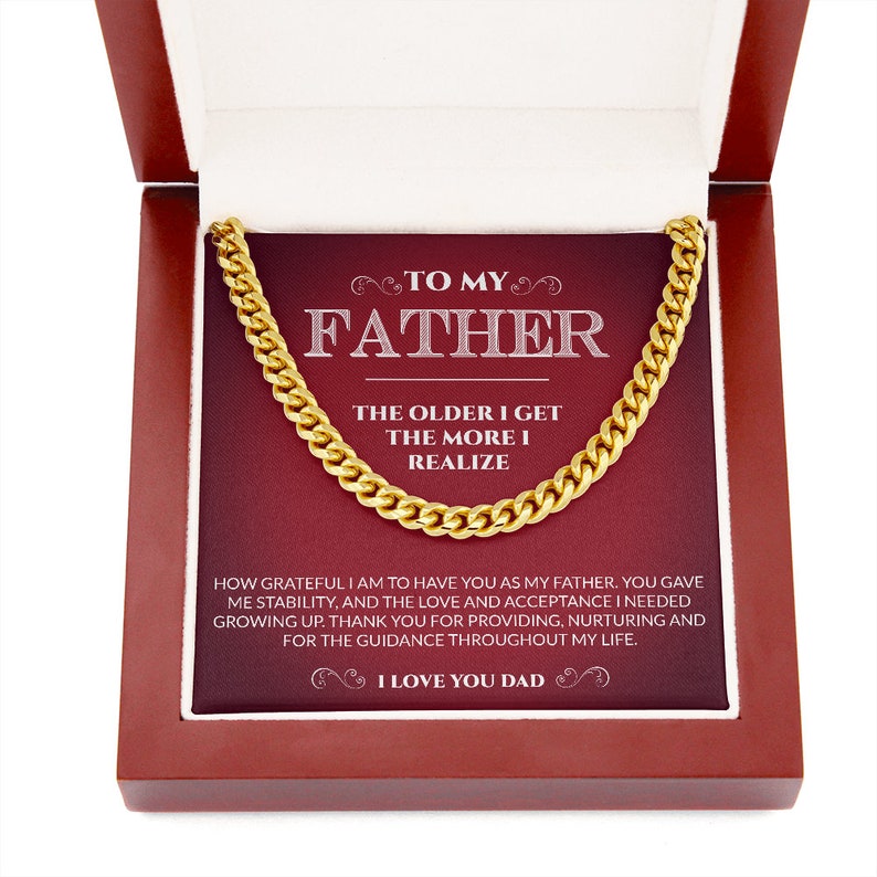 Fathers Day Gift From Daughter Son, Gift For Dad, Birthday Gift For Dad From Daughter Son, Custom Necklace Dad, Cuban Link Chain Necklace