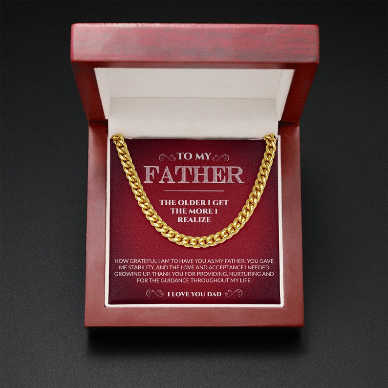 Fathers Day Gift From Daughter Son, Gift For Dad, Birthday Gift For Dad From Daughter Son, Custom Necklace Dad, Cuban Link Chain Necklace