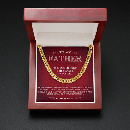 Fathers Day Gift From Daughter Son, Gift For Dad, Birthday Gift For Dad From Daughter Son, Custom Necklace Dad, Cuban Link Chain Necklace