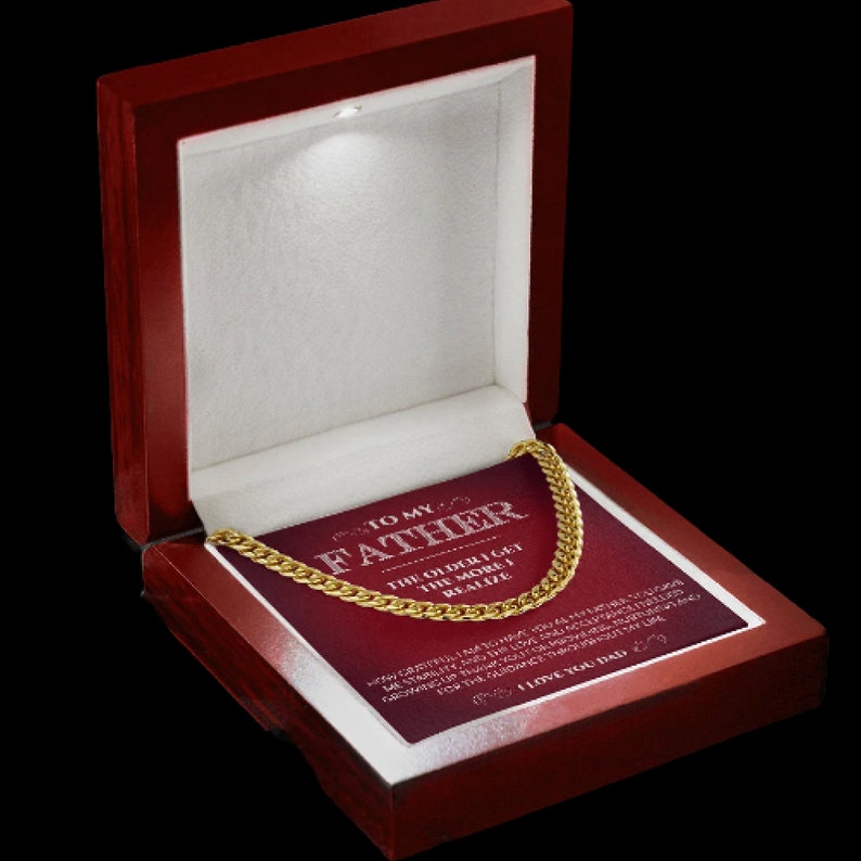 Fathers Day Gift From Daughter Son, Gift For Dad, Birthday Gift For Dad From Daughter Son, Custom Necklace Dad, Cuban Link Chain Necklace