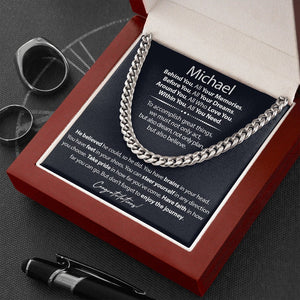 2023 Graduation Gift For Him - Graduation Necklace For Son, Grandson - Cuban Link Chain Necklace