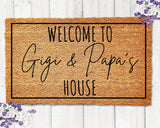 Welcome to Gigi and Papa's House Doormat Custom Grandparents DoormatPersonalized DoormatGrandparents Gift