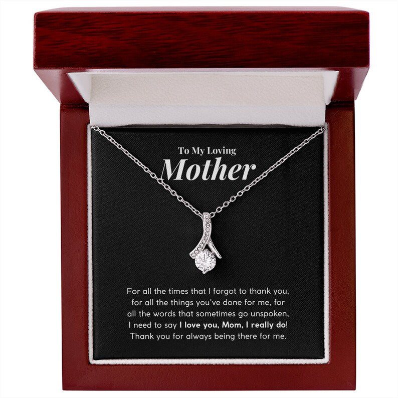 Jewelry, Necklace, Mother's Day Gift, I Love You Mom, I really Do, Alluring Beauty Necklace Gift To Mom From Daughter Son