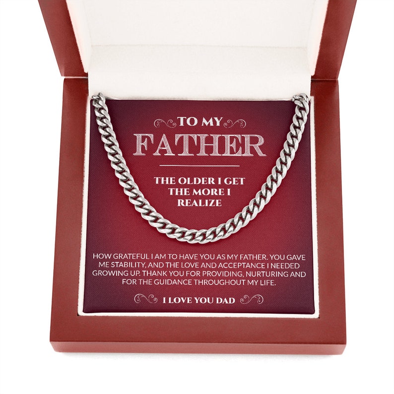 Fathers Day Gift From Daughter Son, Gift For Dad, Birthday Gift For Dad From Daughter Son, Custom Necklace Dad, Cuban Link Chain Necklace