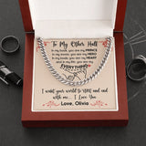 Custom To My Man Promise Necklace, Cuban Chain Jewelry Custom Message To My Soulmate, Valentine Birthday Gift to Boyfriend, Message Relationship Gift.