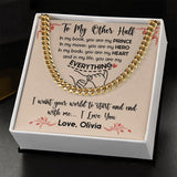 Custom To My Man Promise Necklace, Cuban Chain Jewelry Custom Message To My Soulmate, Valentine Birthday Gift to Boyfriend, Message Relationship Gift.