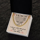 Custom To My Man Promise Necklace, Cuban Chain Jewelry Custom Message To My Soulmate, Valentine Birthday Gift to Boyfriend, Message Relationship Gift.