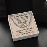 Custom To My Man Promise Necklace, Cuban Chain Jewelry Custom Message To My Soulmate, Valentine Birthday Gift to Boyfriend, Message Relationship Gift.
