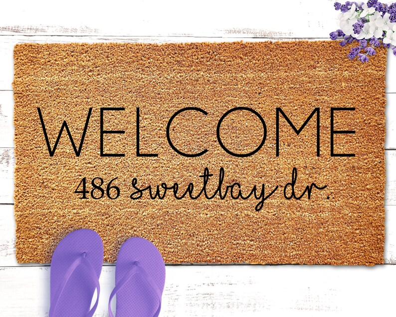 New Home Gift Personalized Address Doormat Custom Welcome Mat with Address Personalized Doormat Housewarming Gift for