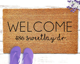 New Home Gift Personalized Address Doormat Custom Welcome Mat with Address Personalized Doormat Housewarming Gift for