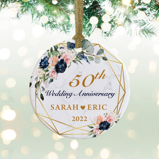 Anniversary Gift,Personalized Ornament -Just Married Gifts, Christmas Tree Ornament  - 10Th, 20Th, 50Th Anniversary Gifts, Custom Gift An001