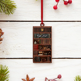 Personalized Bookself Christmas Ornament, Bookselves Ornament, Christmas Gift For Book Lover