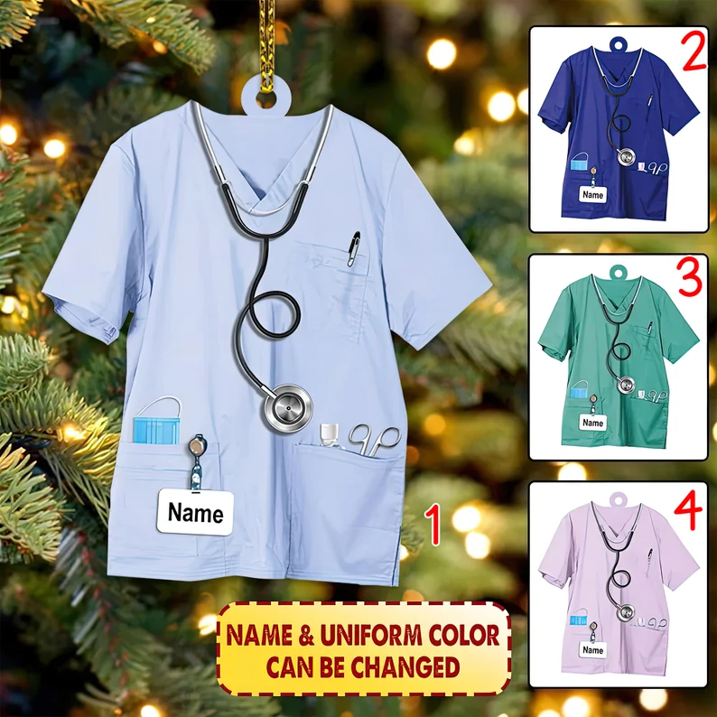 Personalized Nurse Uniform Ornament, Nurse Christmas Ornament Gift, School Nurse Ornament Christmas Gift For Nurse