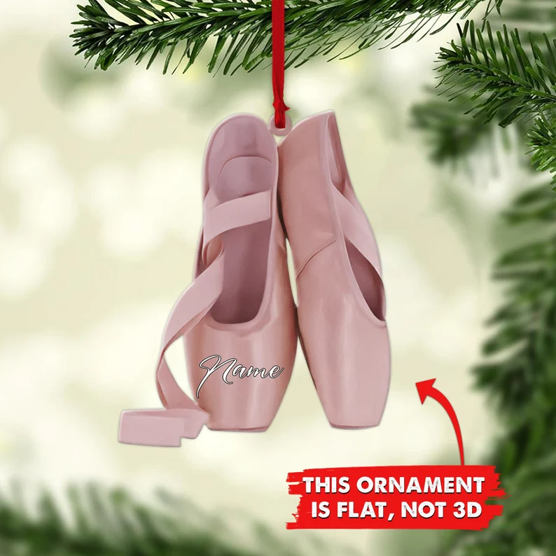Ornaments Personalized Ballet Shoes, Christmas Ornament Ballet Gift, Gift For Ballet Dancer