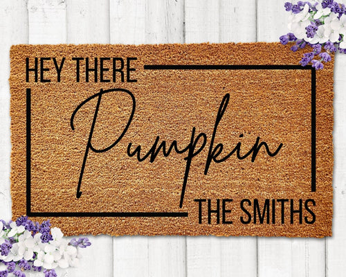 Custom Halloween Doormat Hey There Pumpkin Doormat Fall Welcome Mat Fall Decor Halloween Door Mat Funny