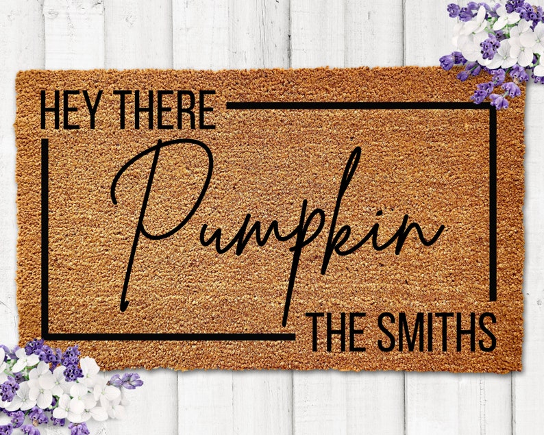 Custom Halloween Doormat Hey There Pumpkin Doormat Fall Welcome Mat Fall Decor Halloween Door Mat Funny