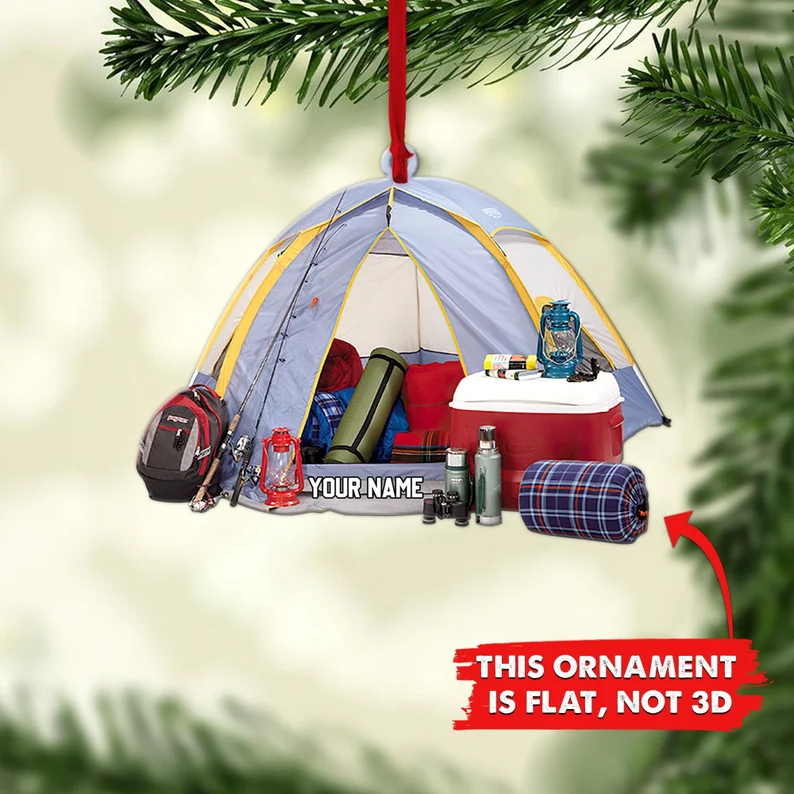 Ornaments Personalized Camping Tent, Camping Ornament, Camping Lover Gift