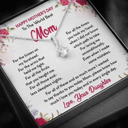 Jewelry, Necklace, Message Card, Happy Mother's Day Gift, Watercolor Flowers, Alluring Beauty Necklace, To Mom From Daughter