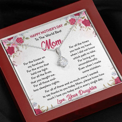 Jewelry, Necklace, Message Card, Happy Mother's Day Gift, Watercolor Flowers, Alluring Beauty Necklace, To Mom From Daughter