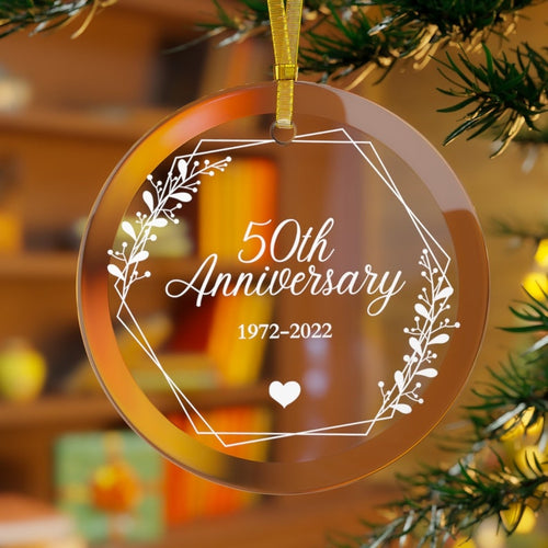 50Th Anniversary Glass Ornament Gift For Parents Gift For Grandparents Anniversary Gift