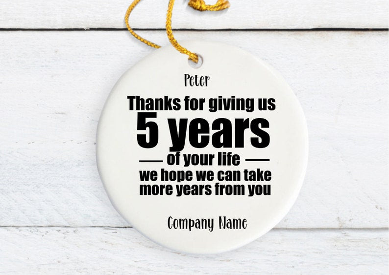 Work Anniversary Ornament Gift For Co Worker Work Anniversary Personalized Work Anniversary Gift Funny Work Gift Long Service Gift