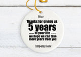 Work Anniversary Ornament Gift For Co Worker Work Anniversary Personalized Work Anniversary Gift Funny Work Gift Long Service Gift
