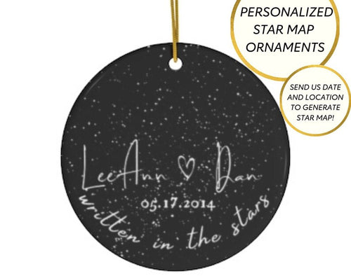 Star Map Ornament, Celestial Star Map Custom Night Sky Personalized Couple Gift Anniversary, Gift For Wife, Gift For Husband Astronomy Lover