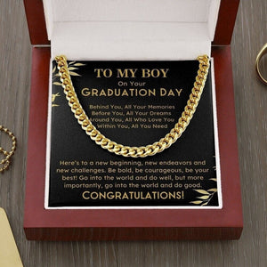 Graduation Gifts for Son from Mom Dad, Best Graduation Gifts for Son, Personalized Necklace for Son, Graduation Cuban Link Chain Necklace