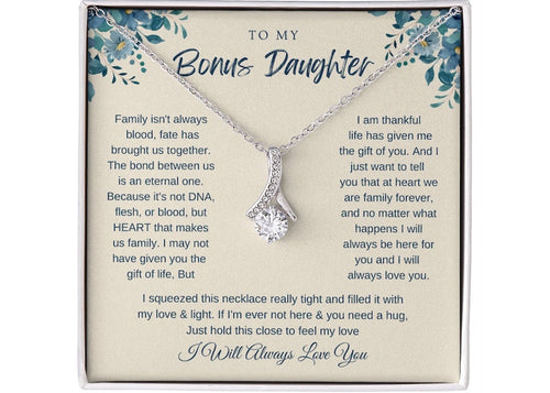 To my Bonus Daughter Alluring Beauty Necklace Step daughter Gifts from Stepmom Birthday Gift for Daughter