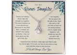 To my Bonus Daughter Alluring Beauty Necklace Step daughter Gifts from Stepmom Birthday Gift for Daughter