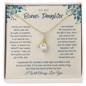 To my Bonus Daughter Alluring Beauty Necklace Step daughter Gifts from Stepmom Birthday Gift for Daughter