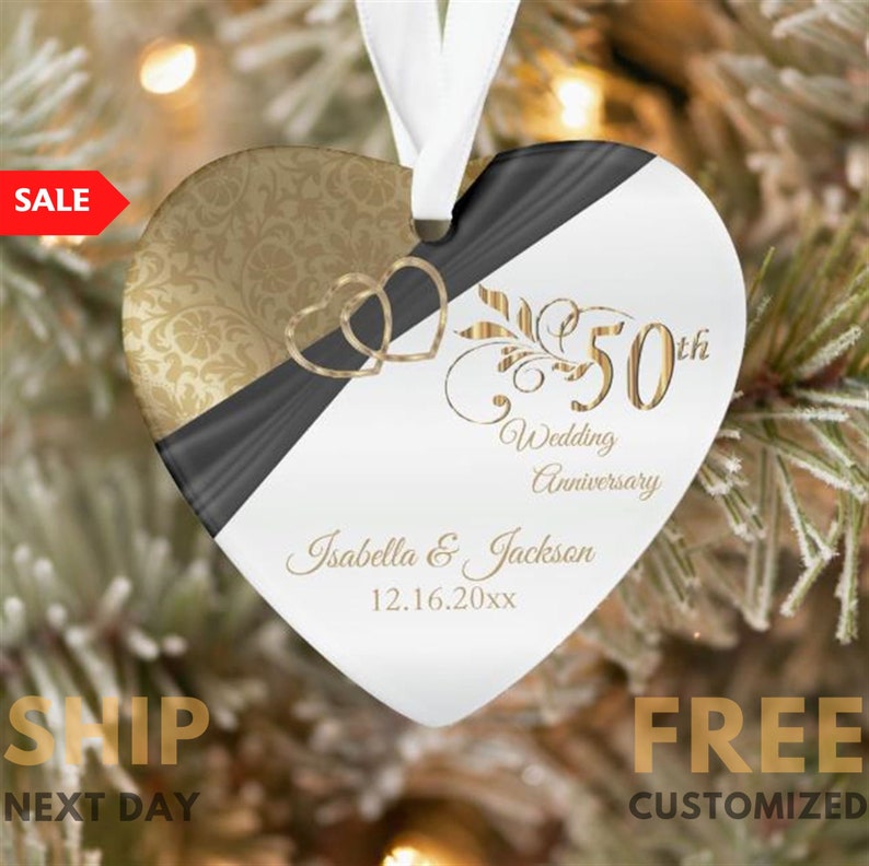 50Th Wedding Anniversary Keepsake Design Ornament