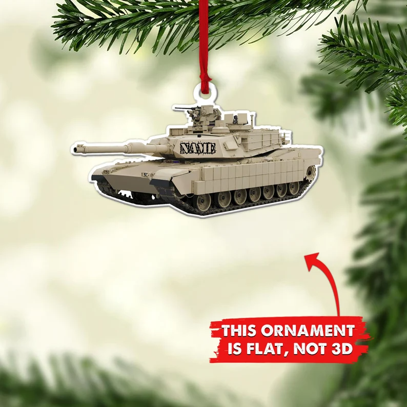 Tank Custom Shape Ornaments, Ornament Personalized Tank For Military, Tank Army Ornament Christmas Gift, Gift For Tank Lover