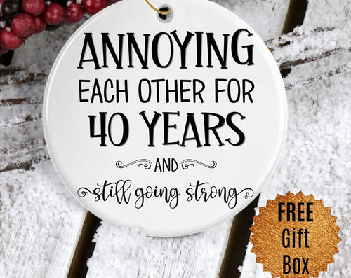 40Th Anniversary Gifts For Parents 40Th Yr Wedding Ornament Funny 40Th Year Wedding Anniversary For Couple 40 Ruby Anniversary Keepsake