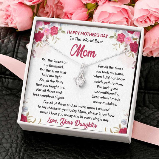 Jewelry, Necklace, Message Card, Happy Mother's Day Gift, Watercolor Flowers, Alluring Beauty Necklace, To Mom From Daughter