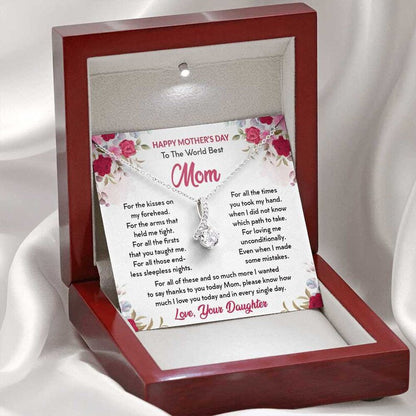 Jewelry, Necklace, Message Card, Happy Mother's Day Gift, Watercolor Flowers, Alluring Beauty Necklace, To Mom From Daughter