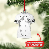 Chef White Outfit Personalized Ornaments, Proud Chef Uniform Christmas Ornament