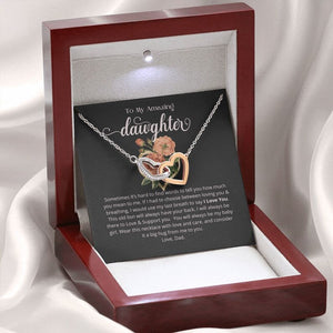 To My Daughter Necklace Interlocking Hearts Necklace, Gift for Daughter, Daughter Jewelry, Gift for Daughter from Dad, Daughter Necklace